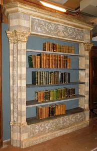 LIB146 - Portal adapted as a bookcase, 16th century, cm W 240 x H 260 x D 45